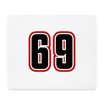 69 Zahl Symbol - Mousepad (Querformat) - Weiß - Vorne