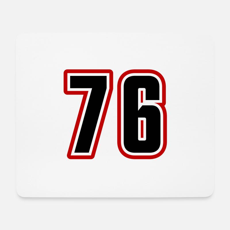 76 Zahl Symbol - Mousepad (Querformat) - Weiß