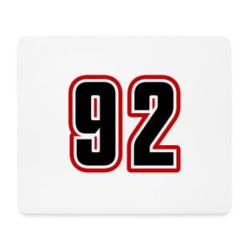 92 Nombre symbole - Tapis de souris (format paysage) - blanc - Devant