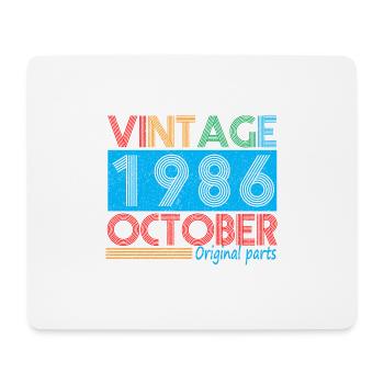 Vintage Oktober 1986 36 Jahre alte Geburtstagsgeschenke - Mousepad (Querformat) - Weiß - Vorne