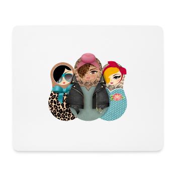 Matroschka Trio: Sweta Juna Jayne - Mousepad (Querformat) - Weiß - Vorne