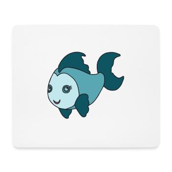 Kleiner süßer Fisch - Mousepad (Querformat) - Weiß - Vorne