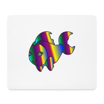 Kunterbunter Fisch - Mousepad (Querformat) - Weiß - Vorne