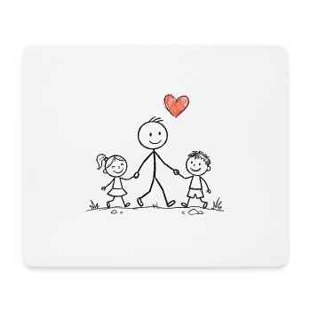 Amour de famille, meilleur papa, meilleure maman, cadeau - Tapis de souris (format paysage) - blanc - Devant