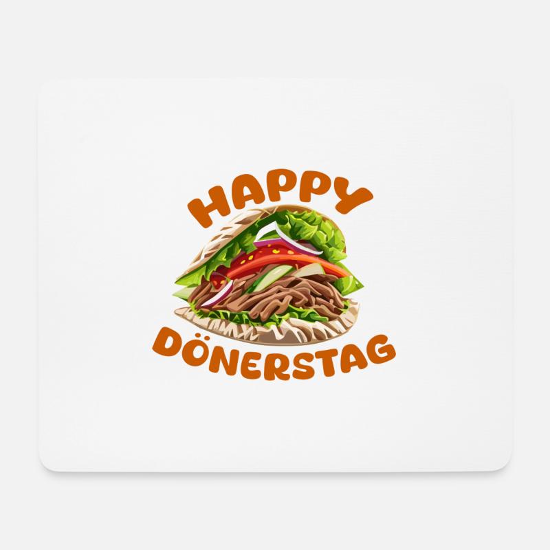 Happy Döner Kebab - Mousepad (Querformat) - Weiß
