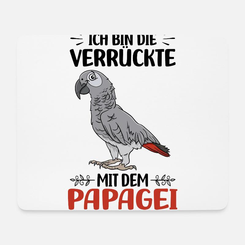 Papagei - Mousepad (Querformat) - Weiß