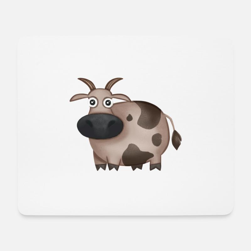 Kuh - Mousepad (Querformat) - Weiß