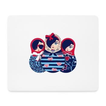 Matroschka Trio: Sweta Marina Helena - Mousepad (Querformat) - Weiß - Vorne