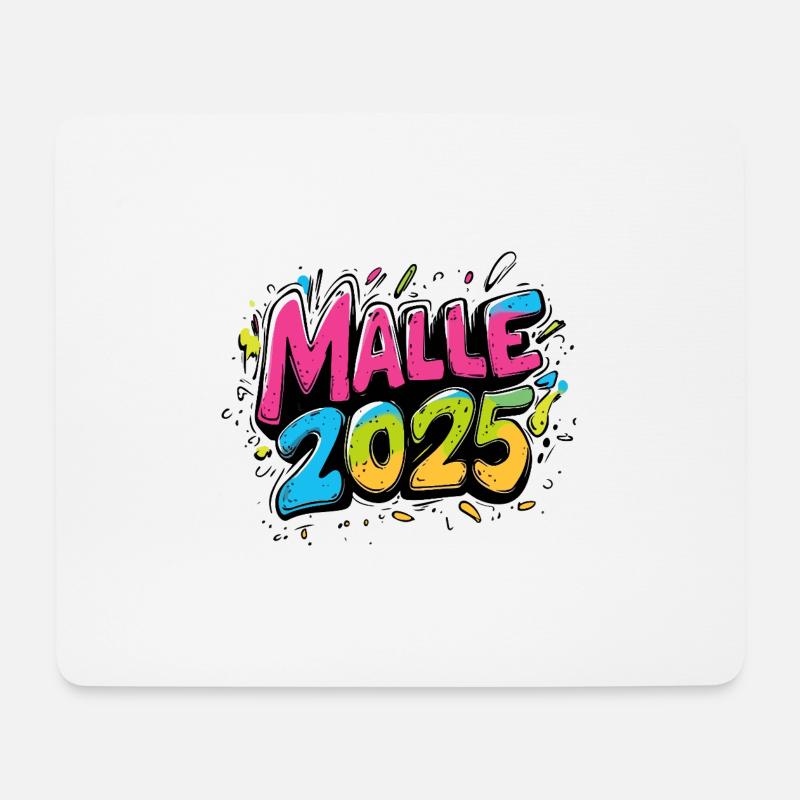 Malle 2025 Mallorca - Mousepad (Querformat) - Weiß