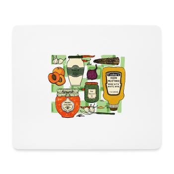 Küchenvorrat Muster: Gewürzglanz - Mousepad (Querformat) - Weiß - Vorne