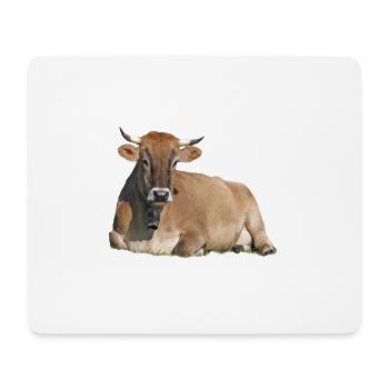 Ruhendes Rind - Mousepad (Querformat) - Weiß - Vorne