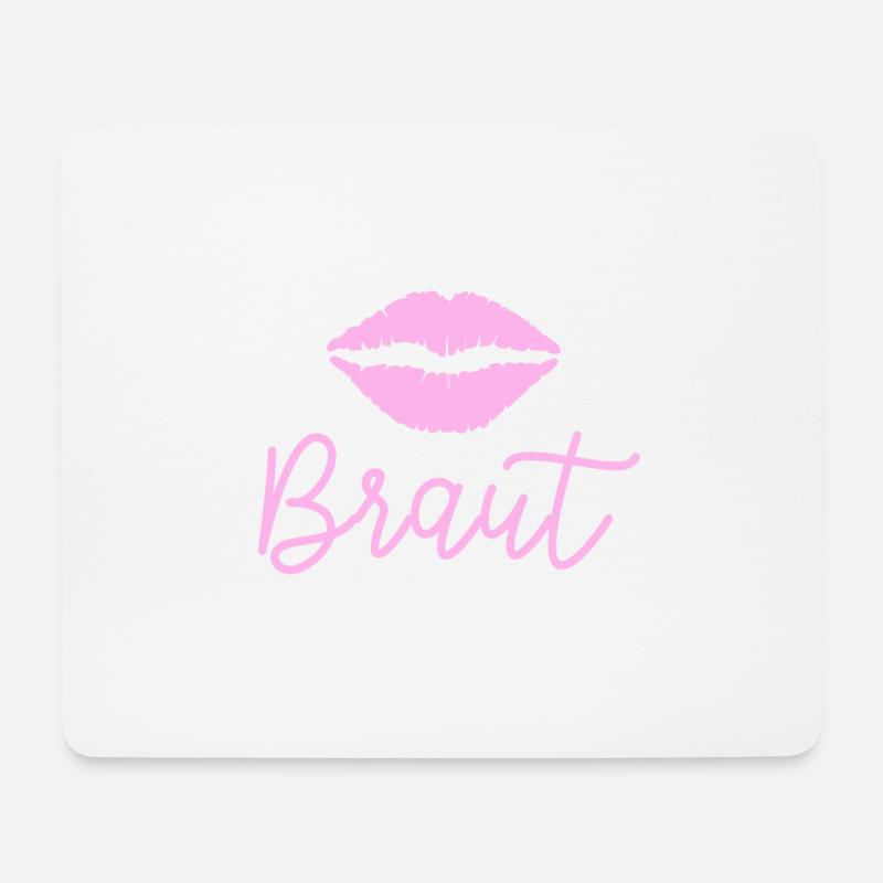 Braut Kuss rosa - Mousepad (Querformat) - Weiß
