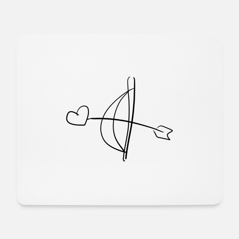 pfeil Bogenschütze bogen sport herz - Mousepad (Querformat) - Weiß