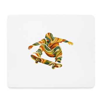 Retro Waves Skateboarder | Vintage Psychedelic Skate Design - Mouse Pad (horizontal) - white - Front