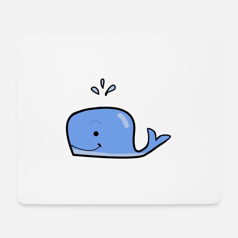 Niedlicher Blauwal - Mousepad (Querformat) - Weiß