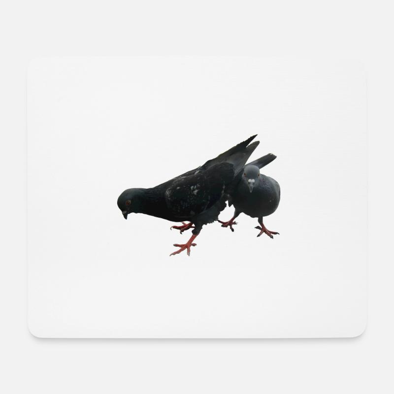 Tauben - Mousepad (Querformat) - Weiß