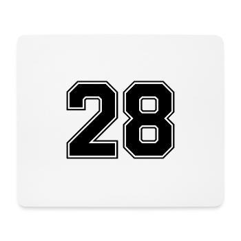 28 Zahl Trikot - Mousepad (Querformat) - Weiß - Vorne