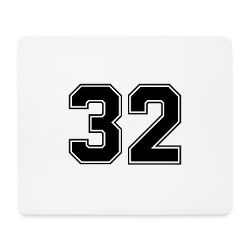 32 number jersey - Mouse Pad (horizontal) - white - Front