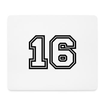 16 Zahl symbol - Mousepad (Querformat) - Weiß - Vorne