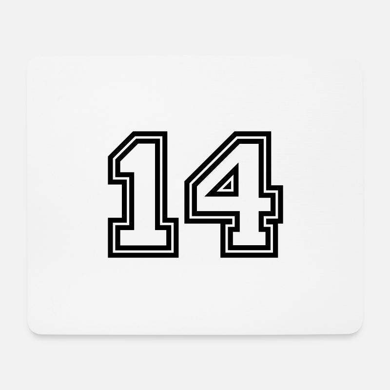14 Zahl symbol - Mousepad (Querformat) - Weiß