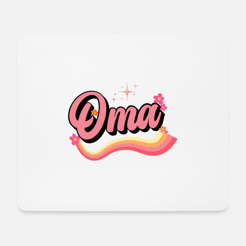Oma Retro - Mousepad (Querformat) - Weiß