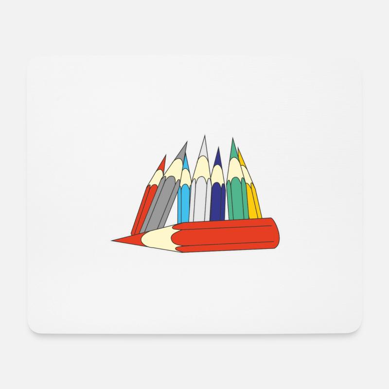 Buntstifte - Mousepad (Querformat) - Weiß