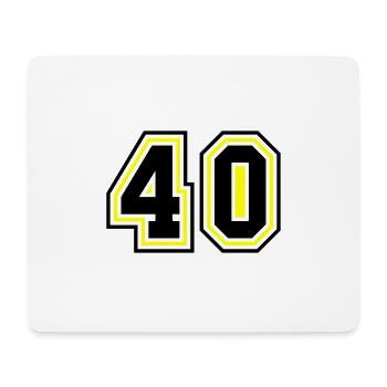 40 nombre symbole - Tapis de souris (format paysage) - blanc - Devant