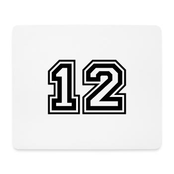 12 Number number - Mouse Pad (horizontal) - white - Front