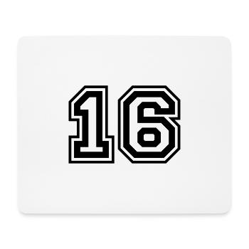 16 Zahl nummer - Mousepad (Querformat) - Weiß - Vorne