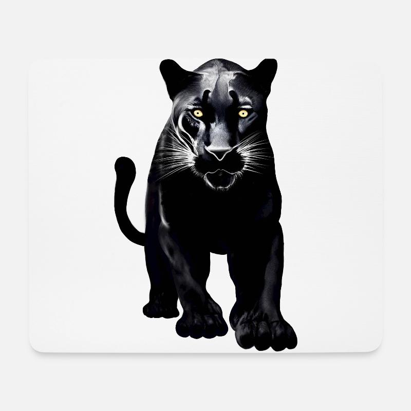 Schwarzer Leopard - Mousepad (Querformat) - Weiß