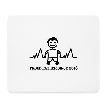 Stolzer Vater seit 2018 eines Jungen - Mousepad (Querformat) - Weiß - Vorne