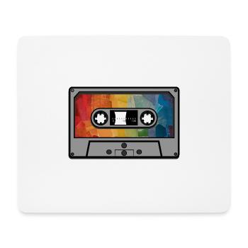 Cassette arc en ciel rétro - Tapis de souris (format paysage) - blanc - Devant