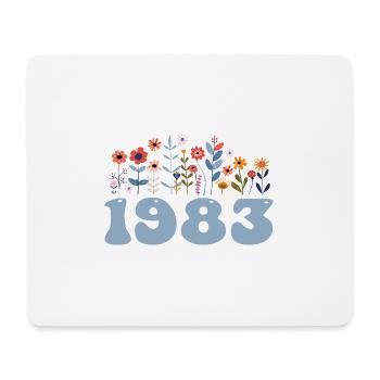 1983 Floral Pattern 1983 Floral Theme Flowers 1983 - Mouse Pad (horizontal) - white - Front