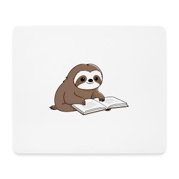 Niedlicher Faultier-Leser mit Buch - Mousepad (Querformat) - Weiß - Vorne