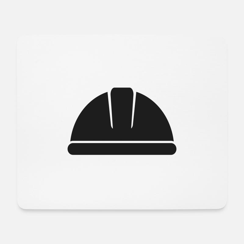 Casque de sécurité Casque Travailleur de la construction Icône - Tapis de souris (format paysage) - blanc