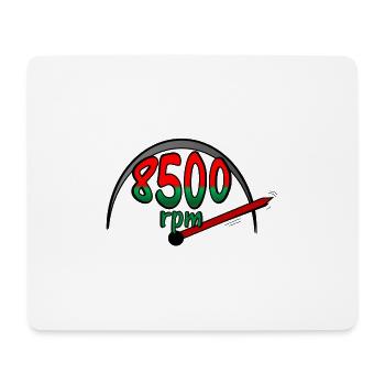8500RPM Rennwagen - Mousepad (Querformat) - Weiß - Vorne