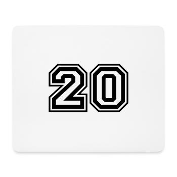 20 Number number - Mouse Pad (horizontal) - white - Front