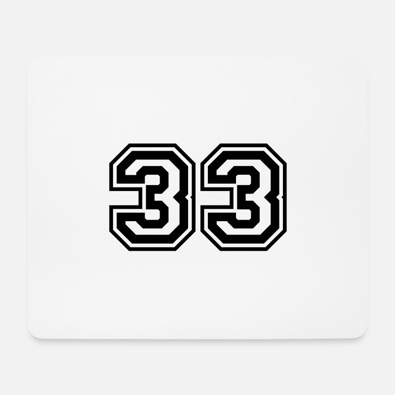 33 Zahl nummer - Mousepad (Querformat) - Weiß