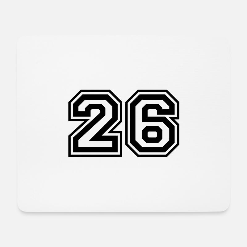 26 Number number - Mouse Pad (horizontal) - white