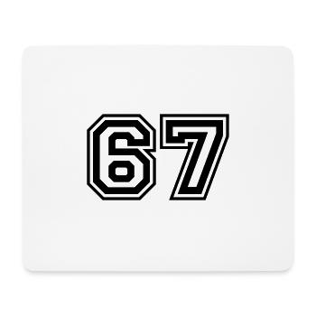 67 Zahl nummer - Mousepad (Querformat) - Weiß - Vorne