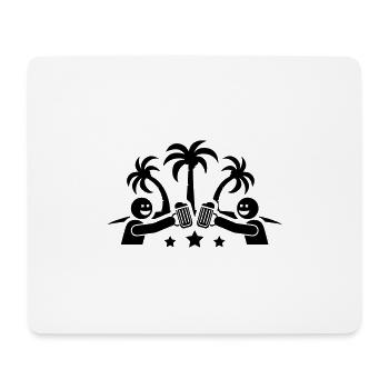 Urlaub Party Bier Palmen - Mousepad (Querformat) - Weiß - Vorne