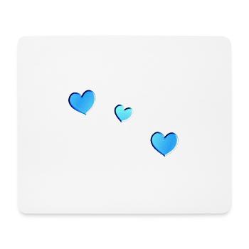three blue hearts symbol love glitter pattern - Mouse Pad (horizontal) - white - Front