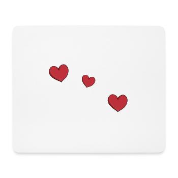 trois cœurs rouges symbole d’amour paillettes - Tapis de souris (format paysage) - blanc - Devant