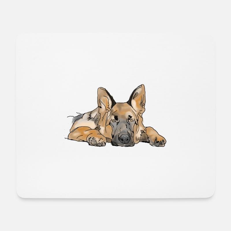 Chien de berger - Tapis de souris (format paysage) - blanc