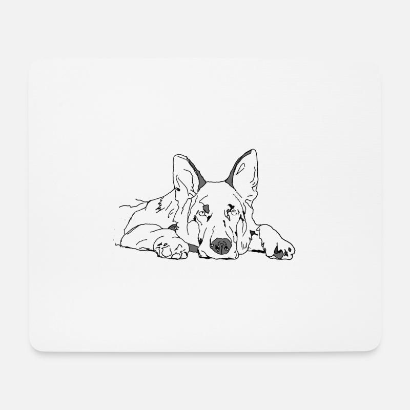 Chien de berger - Tapis de souris (format paysage) - blanc