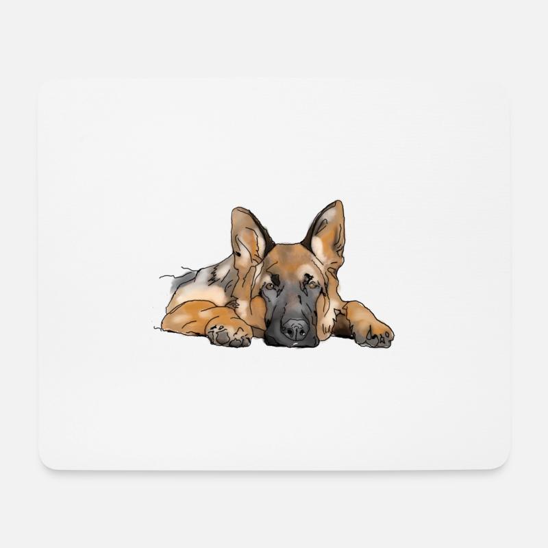 Schäferhund - Mousepad (Querformat) - Weiß