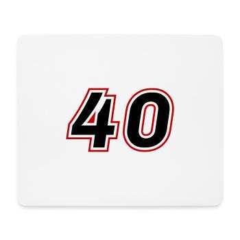 40 nombre symbole - Tapis de souris (format paysage) - blanc - Devant