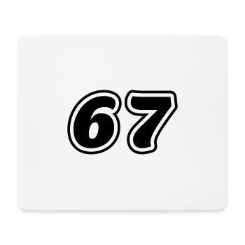 67 Zahl Symbol - Mousepad (Querformat) - Weiß - Vorne