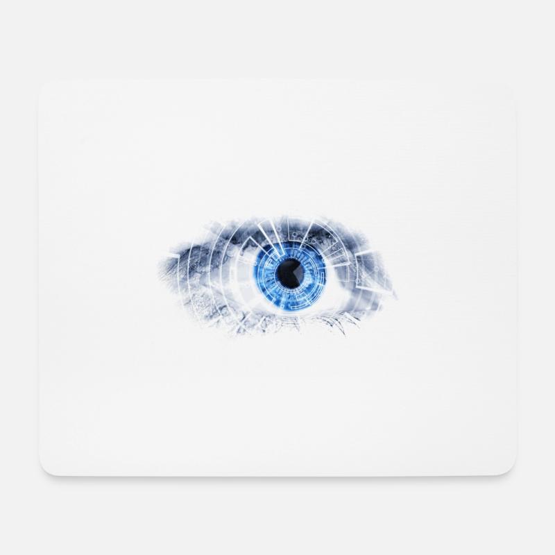 Machineye - Mousepad (Querformat) - Weiß