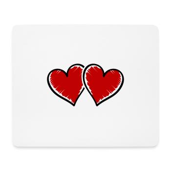 herzen symbol - Mousepad (Querformat) - Weiß - Vorne